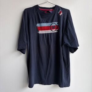 Mecca USA Mens XL Navy Blue Graphic T-Shirt Y2K Hip Hop Streetwear